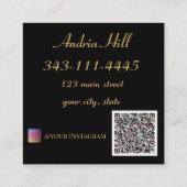 moderne Blume Salon & Wellness-Center mit QR-Code Quadratische Visitenkarte (Rückseite)