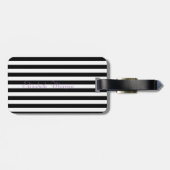 Moderne Blume, Schwarz-weiße Streifen Gepäckanhänger (Rückseite horizontal)