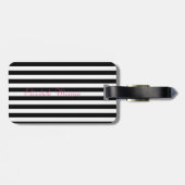 Moderne Blume, Schwarz-weiße Streifen Gepäckanhänger (Rückseite horizontal)