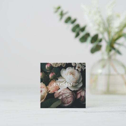 Moderne, Blume Square Visitenkarte (Stehend Vorderseite)