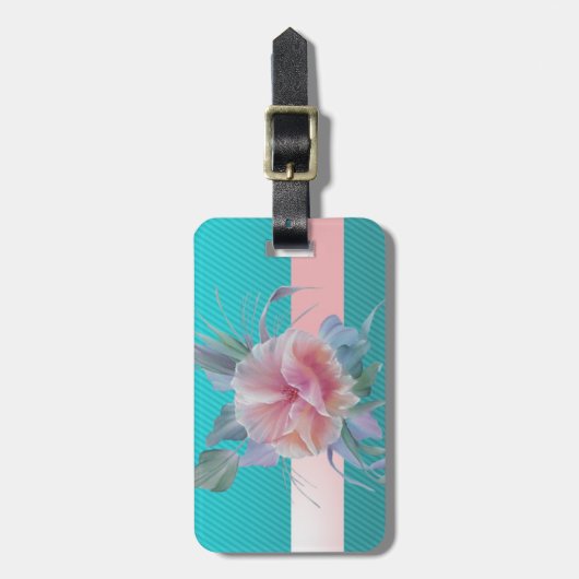 Moderne Blume , Streifen Gepäckanhänger (Vorderseite vertikal)