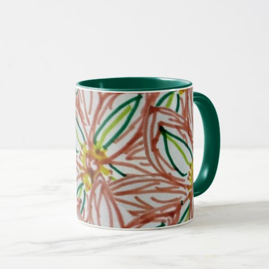 Moderne Blume Tasse (VorderseiteRechts)