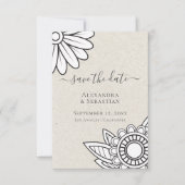 Moderne Blume Typografie Save the Date Hochzeit Einladung (Vorderseite)