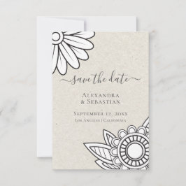 Moderne Blume Typografie Save the Date Hochzeit Einladung