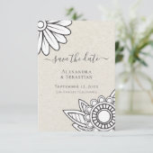 Moderne Blume Typografie Save the Date Hochzeit Einladung (Stehend Vorderseite)