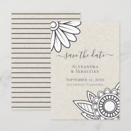 Moderne Blume Typografie Save the Date Hochzeit Einladung