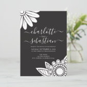 Moderne Blume Typografie Stil Hochzeitseinladung Save The Date (Stehend Vorderseite)