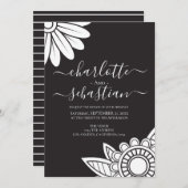 Moderne Blume Typografie Stil Hochzeitseinladung Save The Date (Vorne/Hinten)