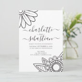 Moderne Blume Typografie Stil Hochzeitseinladung Save The Date (Stehend Vorderseite)
