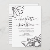Moderne Blume Typografie Stil Hochzeitseinladung Save The Date (Vorne/Hinten)