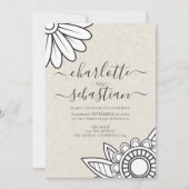 Moderne Blume Typografie Style Wedding Einladung (Vorderseite)