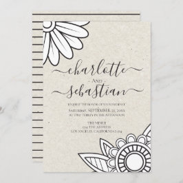 Moderne Blume Typografie Style Wedding Einladung