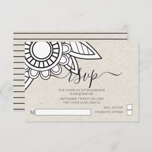 Moderne Blume Typografie UAWG Wedding Einladung (Vorne/Hinten)