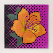 Moderne Blume über geometrische Form Puzzle (Horizontal)