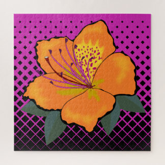 Moderne Blume über geometrische Form Puzzle