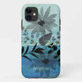 Moderne Blume über traumhaft blaues Hintergrund Case-Mate iPhone Hülle (Rückseite)