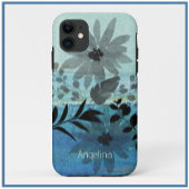 Moderne Blume über traumhaft blaues Hintergrund Case-Mate iPhone Hülle