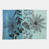 Moderne Blume über traumhaft blaues Hintergrund Geschirrtuch (Horizontal)