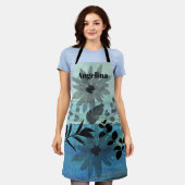 Moderne Blume über traumhaft blaues Hintergrund Schürze (Getragen)