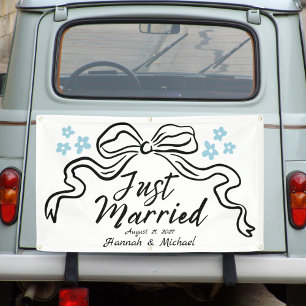 Moderne Blume und Banner für verheiratete Autos