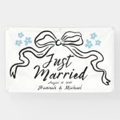 Moderne Blume und Banner für verheiratete Autos (Horizontal)