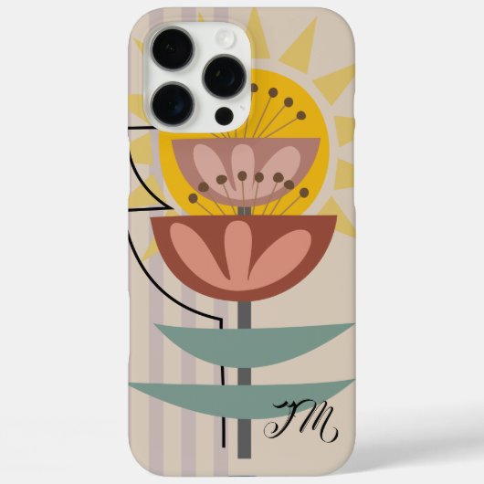 Moderne Blume und benutzerdefinierter Text Case-Mate iPhone Hülle (Rückseite)