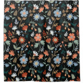 Moderne Blume und Blätter Duschvorhang (Vorderseite)