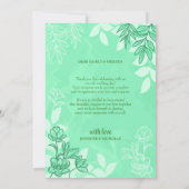 Moderne Blume und Blätter für Hochzeiten Dankeskarte (Rückseite)