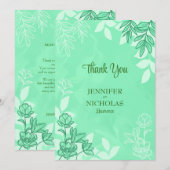 Moderne Blume und Blätter für Hochzeiten Dankeskarte (Vorne/Hinten)