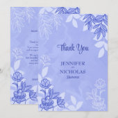 Moderne Blume und Blätter für Hochzeiten Dankeskarte (Vorne/Hinten)