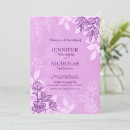 Moderne Blume und Blätter für Hochzeiten Einladung