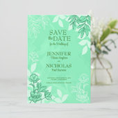 Moderne Blume und Blätter für Hochzeiten Einladung (Stehend Vorderseite)