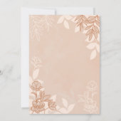 Moderne Blume und Blätter für Hochzeiten Einladung (Rückseite)