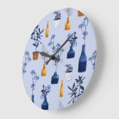 Moderne Blume Vase Vintag Monoton Große Wanduhr (Winkel)