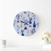 Moderne Blume Vase Vintag Monoton Große Wanduhr (Zuhause)
