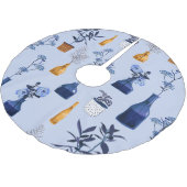 Moderne Blume Vase Vintag Monoton Polyester Weihnachtsbaumdecke (Schrägansicht)