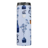 Moderne Blume Vase Vintag Monoton Thermosbecher (Rückseite)