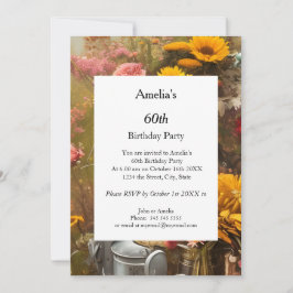 Moderne Blume vom Bauernhof Geburtstagsparty Einladung