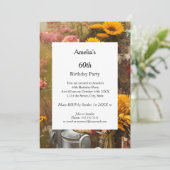 Moderne Blume vom Bauernhof Geburtstagsparty Einladung (Stehend Vorderseite)