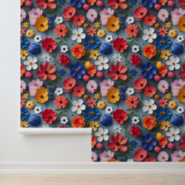 Moderne Blume von Blumenmischungen und Match Paper Tapete