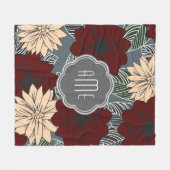 Moderne Blume von Red & Tan Fleecedecke (Vorderseite (Horizontal))