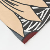 Moderne Blume von Red & Tan Fleecedecke (Ecke)