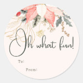 Moderne Blume, was für ein Spaß vom klassischen Ru Runder Aufkleber (Vorderseite)