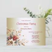 Moderne Blume Weihnachten Party Einladung (Stehend Vorderseite)
