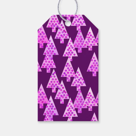 Moderne Blume Weihnachtsbäume - Amethyst lila Geschenkanhänger (Vorderseite)