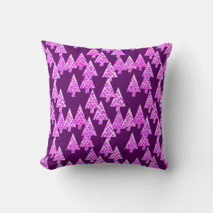 Moderne Blume Weihnachtsbäume - Amethyst lila Kissen