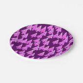 Moderne Blume Weihnachtsbäume - Amethyst lila Pappteller (Schrägansicht)