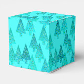 Moderne Blume Weihnachtsbäume - Aqua & Peacock Geschenkschachtel (Rückseite)