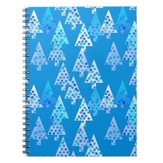 Moderne Blume Weihnachtsbäume - Cerulalblau Notizblock (Vorderseite)