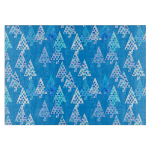Moderne Blume Weihnachtsbäume - Cerulalblau Schneidebrett